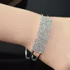 Bracciale con strass di moda per donna, classico di lusso, bracciale con pavé di cristalli, accessori per feste di nozze, regali nuziali