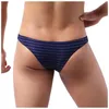 Unterhosen Einfarbig Gestreifte Höschen Für Männer Casual Sexy Herren Bikini-Slip Halbe Hüfte Niedrige Taille Atmungsaktive Boxer Männliche Cuecas