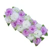 Dekorativa blommor Artificial Rose Flower Panel Table Decorations Runner for Wedding Home