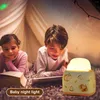 Veilleuses Mini grille-pain lumière décorative 3 vitesses gradation 5V 1200mAh Kawaii lampe de bureau avec autocollant jouets cadeaux ornements pour la vie à la maison