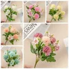 Decorative Flowers Artificial Flower Simulation Rose Wedding Bouquetss Fake Floral Silk Hand Tied Bouquet Pink