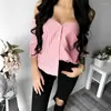 Women's Blouses Sexy Off Shoulder Long Sleeve Striped Loose Slash Neck Shirt Spring Summer Casual Fashion Red Blue S M L XL