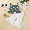 LZH Girls Summer Sets Fashion Flower TopPants pezzo Suit For Children Abbigliamento Baby Clothes Outfits Invia occhiali