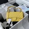 Designer 7A Classic Flap Chain Shoulder Bag Feminina Crossbody Luxo Caviar Grain Sheepskin Leather Moda Bolsas de Mão