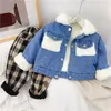 Jackets 2-6 jaar Oid Dikke Warm Kids jongens meisjes denim jas fluweel bont jassen bovenkleding herfst winter kinderen overjas 230211