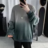 Herrtröjor Autumn Spring Sweatshirt Mens Black White Grey Green Hip Hop Punk Pullover Streetwear Casual Fashion Clothes 2xl