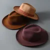 Wide Brim Hats Bucket men fedora fashion jazz hat Autumn And Winter coffee woolen blend cap outdoor casual dancing LM03 230214