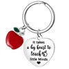 Keechhains Apple Heart Teacher's Day Gift Keychain 2023 Grazie per l'insegnante Nursery Keyring Teaching Assistant