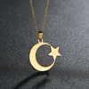 Naszyjniki wisiorek ze stali nierdzewnej Półksiężyc Księżyc Naszyjka Mężczyźni Kobiety Duchowy islamski muzułmański muzułmański klejnot religijny klejnot religijny