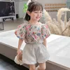 LZH vêtements d'été pour enfants Pcs ensembles mode bébé filles Costume à manches courtes Shorts tenue enfant en bas âge Costume année