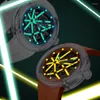 Ontwerper kijkt naar bonest mannen automatische polshorloges kijken luxe mechanische polshorloge skelet skelet waterdichte lichtgevende fluorubber band