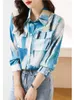 Blouses pour femmes femmes printemps chemise tempérament auto-culture loisirs artiste imprimé soie ample mode Polo D2812