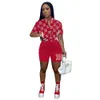 2023 Designer Baseball Uniform Tracksuits Women Outfits Two Piece Set Summer Short Sleeve Print Shirt and Shorts Casual B Letters Baseball Uniform Suits 9266