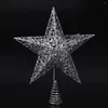 Christmas Decorations 7.9 Inch Tree Star Topper Decoration Glittered Tree- Metal 5 Point Treetop For (