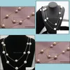 Pendant Necklaces Pearls Simated Pearl Long Double Layer Necklace Drop Delivery Jewelry Pendants Dhtvz