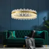 Lampes suspendues Morden LED lustre en cristal éclairage pour salon en acier inoxydable de galvanoplastie or 110V / 220V lampependant