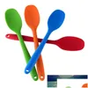 الملاعق S/L Sile Spoon Spata Soup Souptark أدوات المطبخ المطبخ المطبخ أواني وأدوات الطهي مغرفة الأطفال 41 إسقاط تسليم المنزل حديقة Dini Dhawf