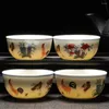 Filiżanki spodki Kolor miski z kurczaka herbata jingdezhen pojedyncza ceramiczna ręcznie robiona damujący Chenghua Antique Play Kungfu Zestaw kungfu