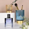 Storage Bottles Nordic Light Luxury Thickened Glass Cosmetic Brush Barrel Desktop Office Pen Holder Western Food Knife And Fork Box