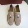 Diseñador Loropiana Walk Shoes 23 Pure Original Cashmere Ribete Boca baja Transpirable Mesh Red Star Transpirable Casual Cómodo Fondo plano Lp Lofu Shoes