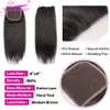 Morceaux de cheveux Kinky Straight Bundles Avec Clre 12A Brésilien Non Transformé Yaki Human HD Lace Frontals 4 Bundle Deals 230214