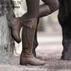 Bot kadın botlar pu deri fermuar retro retro retro retro giden gladyatör düşük topuk ayakkabı bayanlar moda botas mujer invierno tw573 230214