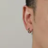 Hoop Earrings Geometric Patttern Small Earring For Men Sliver Plated Emo Korean Fashion Vintage Jewelry Teenage Boy