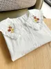 Blouses voor dames hsa zomer dames witte shirts borduurwerk korte mouw katoenen bloemen dame tops vrouwelijke kleding