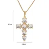 Pendentif Colliers ACHETER Grande Taille Déclaration Croix Collier Or Couleur Boîte Chaîne De Luxe Cristal CZ Pour Hommes Femmes En Gros