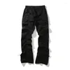 Erkekler Sokak Erkekler Yüksek Sıradan Amerikan Sokak Giyim Hip Hop Draswring Katlanmış Tasarım Pantolon Elastik Bel 2023 2Y6623