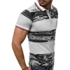Polos męski Markyi Mężczyźni Summer Cotton Classal Casual Camuflage Patchwork Polo Shirt Business Krótkie rękaw