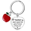 Keechhains Apple Heart Teacher's Day Gift Keychain 2023 Grazie per l'insegnante Nursery Keyring Teaching Assistant