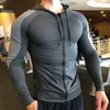 Mens jaquetas zíper up capuz de manga comprida Tshirts Gym Sports Sports Running Training Treining camiset for Men Hooded Sweetshirts 230214