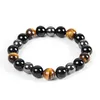 Boletas de pulseira com mi￧angas pulseiras naturais de pedra de pedra para mulheres 10mm Tiger Hematite Black Obsidian Drop Delivery J￳ias DHGARDEN DHJF1