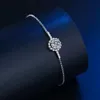 Link bransoletki łańcuch elegancki klasyk 925 srebrny srebrny vvs1 d kolor 1 bransoletka moissanite okrągła biżuteria dziewcząt