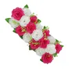 Dekorativa blommor Artificial Rose Flower Panel Table Decorations Runner for Wedding Home