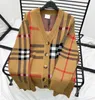 Tasarımcı hırka kazak ceket erkek büyük ekose yün örme hırka üst bahar kapşonlu moda ceket-kadınlar