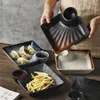 Tallrikar japanska keramiska fyrkantiga dumplingsplatta med doppande tefat hem frukost restaurang kreativ dag porslin bordsartiklar