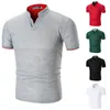 Polos męski 2023 Polo Shirt Men Summer Solid Solid Short Tlee Slim Stand Flar Mężczyzna oddychający męski Tee M-3x