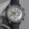 SJ Factory 4 44,25 mm Maandelijkse Watch 9300 Automatische beweging Timingstof Lederen band