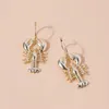 Boucles d'oreilles pendantes couleur or Boho grande goutte de homard pour les femmes mignon océan plage mer Vintage boucle d'oreille déclaration bijoux Brincos