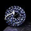 Brooches Pins Trendy Clear Blue Red Crystal Flower Brooch Jewelry Women Scarf Fashion JewelryPins