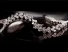 Luksusowe Austria Lśniące kryształowe bransoletki tenisowe oryginalne 925 srebrne uroki srebrne pojedyncze briewki cyrkon diamentowy bransoletka biżuteria bransoletka
