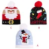 Basker småbarn barn baby vinter stickad mössa hatt söt färgglad tecknad Santa Snowman Sock Christmas Pompom Warm Skull Cap