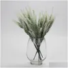 Coronas de flores decorativas 25 cabezas 5 tenedores 38Cm Colorf Seda Flor artificial Lavanda Fiesta en el hogar Decoración para sostener la decoración Dhthu