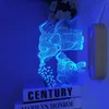 Luci notturne Elefante 3D Luce a led per la decorazione della camera da letto Luce notturna in legno Regali di compleanno fantastici Decorazioni per la camera Lampada da tavolo in legno