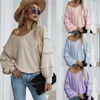 Women's Sweaters 2023 Autumn Pullover Sweater Solid Color T Shirt Butterfly Long Sleeve Loose Women Fashion Wool Knitted Tops Clothes