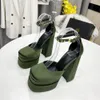 Zapatillas Sandalias de diseñador, zapatos de mujer, zapatos de plataforma de tacón alto de cuero genuino a la moda de verano, sandalias sexis para mujer, plataforma de 15 cm y 5,5 cm