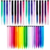 Synthétique s 18 couleurs Clip dans les cheveux colorés s 22 pouces coloré arc-en-ciel fête faits saillants pour les femmes et les enfants 230214