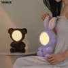 Bordslampor ljus lila brunbjörn design moderna ljus studera barn barn rum sovrum sovrum